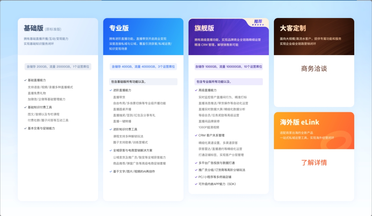 小鹅通知识店铺版本功能调整通知